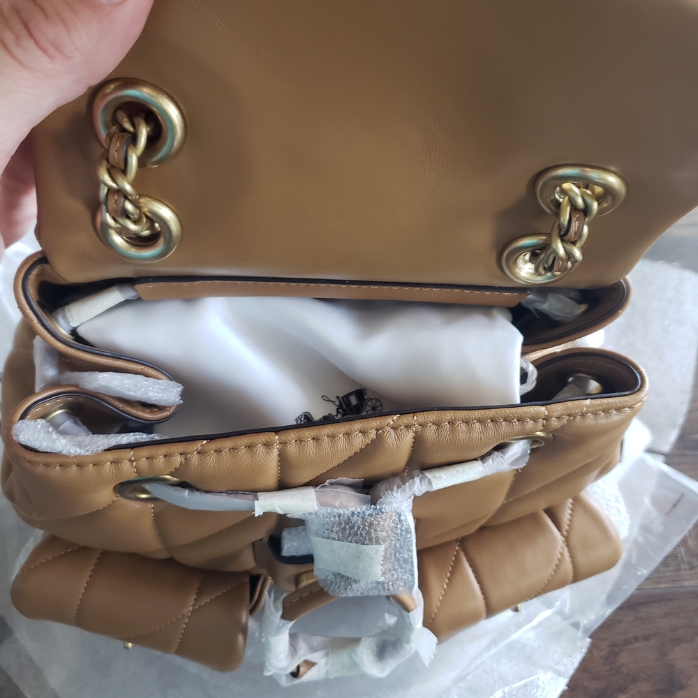 Tabby Coach Backpack BAC, Honey Brown-Brand NEW - Picture 5 of 8